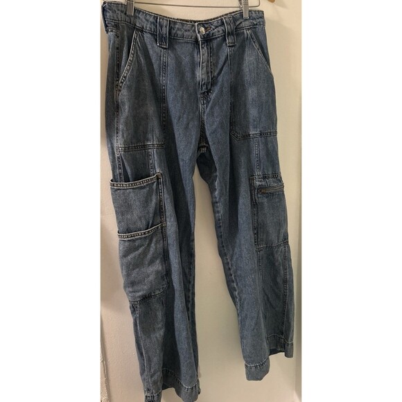 Wild Fable Women’s Mid Rise Wide Leg Cargo Jeans Size 10/R - Picture 1 of 9